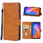 Leather Phone Case For Tecno spark 8(Brown)