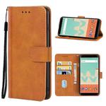 Leather Phone Case For Wiko View Go(Brown)