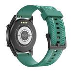 For Samsung Galaxy Watch 3 45mm / Suunto 9 Peak 22mm Carbon Fiber Silicone Watch Band(Green)