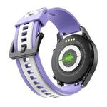 For Samsung Galaxy Watch 3 45mm / Suunto 9 Peak 22mm Contrast Color Silicone Watch Band(Purple White)