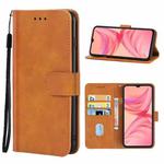 Leather Phone Case For Infinix Hot 10T / Hot 10s / Hot 10s NFC(Brown)