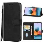 Leather Phone Case For Redmi Note 10 4G India / Note 10S(Black)