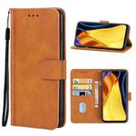 Leather Phone Case For Xiaomi Poco M3(Brown)