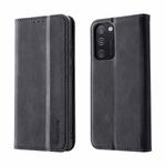 For Samsung Galaxy A02s / A03s Splicing Skin Feel Magnetic Leather Phone Case(Black)