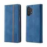 For Samsung Galaxy A32 4G Splicing Skin Feel Magnetic Leather Phone Case(Blue)