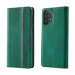 For Samsung Galaxy A32 4G Splicing Skin Feel Magnetic Leather Phone Case(Green)