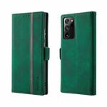 For Samsung Galaxy Note20 Ultra Splicing Skin Feel Magnetic Leather Phone Case(Green)