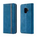 For Samsung Galaxy S9 Splicing Skin Feel Magnetic Leather Phone Case(Blue)