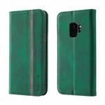 For Samsung Galaxy S9 Splicing Skin Feel Magnetic Leather Phone Case(Green)