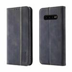 For Samsung Galaxy S10 Splicing Skin Feel Magnetic Leather Phone Case(Black)