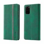 For Samsung Galaxy S20+ Splicing Skin Feel Magnetic Leather Phone Case(Green)