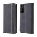 For Samsung Galaxy S21 5G Splicing Skin Feel Magnetic Leather Phone Case(Black)