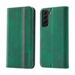 For Samsung Galaxy S21 5G Splicing Skin Feel Magnetic Leather Phone Case(Green)