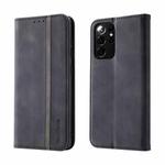 For Samsung Galaxy S21 Ultra 5G Splicing Skin Feel Magnetic Leather Phone Case(Black)