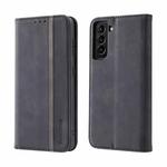 For Samsung Galaxy S22 5G Splicing Skin Feel Magnetic Leather Phone Case(Black)