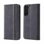 For Samsung Galaxy S22+ 5G Splicing Skin Feel Magnetic Leather Phone Case(Black)