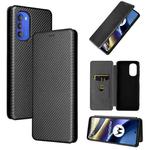 For Motorola Moto G51 5G Carbon Fiber Texture Flip Leather Phone Case(Black)