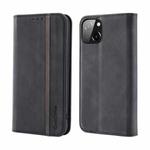 For iPhone 13 Splicing Skin Feel Magnetic Leather Phone Case(Black)