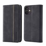 For iPhone 11 Splicing Skin Feel Magnetic Leather Phone Case (Black)