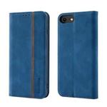 For iPhone SE 2022 / SE 2020 / 8 / 7 Splicing Skin Feel Magnetic Leather Phone Case(Blue)