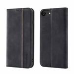 For iPhone SE 2022 / SE 2020 / 8 / 7 Splicing Skin Feel Magnetic Leather Phone Case(Black)