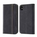 Splicing Skin Feel Magnetic Leather Phone Case For iPhone XS Max(Black)