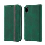Splicing Skin Feel Magnetic Leather Phone Case For iPhone XS Max(Green)