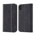 Splicing Skin Feel Magnetic Leather Phone Case For iPhone XS / X(Black)