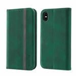 Splicing Skin Feel Magnetic Leather Phone Case For iPhone XS / X(Green)