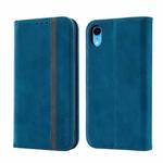 Splicing Skin Feel Magnetic Leather Phone Case For iPhone XR(Blue)