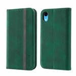 Splicing Skin Feel Magnetic Leather Phone Case For iPhone XR(Green)