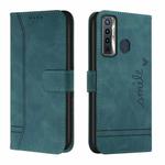 For Tecno Camon 17 Retro Skin Feel Horizontal Flip Soft TPU + PU Leather Phone Case(Dark Green)