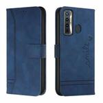 For Tecno Camon 17 Retro Skin Feel Horizontal Flip Soft TPU + PU Leather Phone Case(Blue)