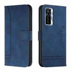 For Tecno Camon 17 Pro Retro Skin Feel Horizontal Flip Soft TPU + PU Leather Phone Case(Blue)
