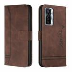 For Tecno Camon 17 Pro Retro Skin Feel Horizontal Flip Soft TPU + PU Leather Phone Case(Coffee)