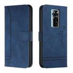 For Tecno Phantom X Retro Skin Feel Horizontal Flip Soft TPU + PU Leather Phone Case(Blue)