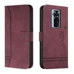 For Tecno Phantom X Retro Skin Feel Horizontal Flip Soft TPU + PU Leather Phone Case(Wine Red)
