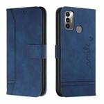 For Tecno Spark 7 Retro Skin Feel Horizontal Flip Soft TPU + PU Leather Phone Case(Blue)