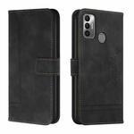 For Tecno Spark 7 Retro Skin Feel Horizontal Flip Soft TPU + PU Leather Phone Case(Black)