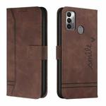 For Tecno Spark 7 Retro Skin Feel Horizontal Flip Soft TPU + PU Leather Phone Case(Coffee)