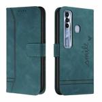 For Tecno Spark 7 Pro Retro Skin Feel Horizontal Flip Soft TPU + PU Leather Phone Case(Dark Green)