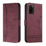 For Blackview A100 Retro Skin Feel Horizontal Flip Soft TPU + PU Leather Phone Case(Wine Red)