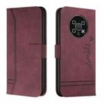 For Oukitel WP13 Retro Skin Feel Horizontal Flip Soft TPU + PU Leather Phone Case(Wine Red)