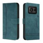 For Sharp Aquos R6 Retro Skin Feel Horizontal Flip Soft TPU + PU Leather Phone Case(Dark Green)