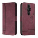 For Sony Xperia Pro-I Retro Skin Feel Horizontal Flip Soft TPU + PU Leather Phone Case(Wine Red)