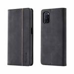 For OPPO A52 / A72 / A92 Splicing Skin Feel Magnetic Leather Phone Case(Black)