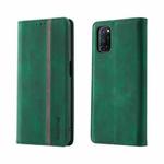For OPPO A52 / A72 / A92 Splicing Skin Feel Magnetic Leather Phone Case(Green)