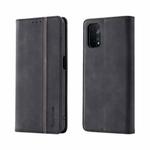 For OPPO A54 / A74 5G Splicing Skin Feel Magnetic Leather Phone Case(Black)