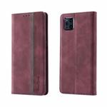 For OPPO Find X3 / X3 Pro Splicing Skin Feel Magnetic Leather Phone Case(Wine Red)