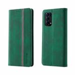 For OPPO Find X3 Lite Splicing Skin Feel Magnetic Leather Phone Case(Green)